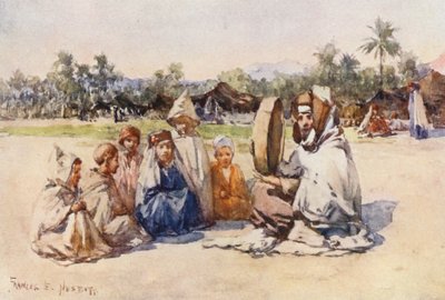 Sagoberättaren (färglitografi) av Frances Nesbitt