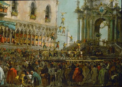 Skärtorsdagens högtid i Venedig: Ekvilibrister... av Francesco (circle of) Guardi