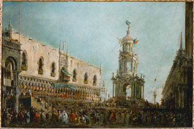 Skärtorsdagens högtid i Venedig, Italien ... av Francesco (circle of) Guardi