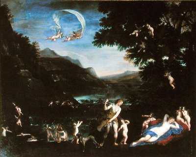 Adonis ledde till Venus av Cherubs av Francesco Albani