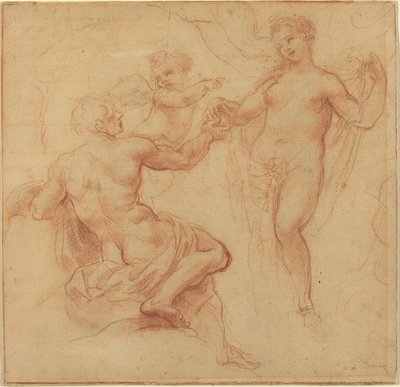 Paris tilldelar äpplet till Venus av Francesco Albani
