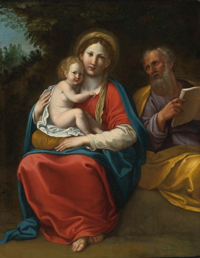 Den heliga familjen i ett landskap av Francesco Albani