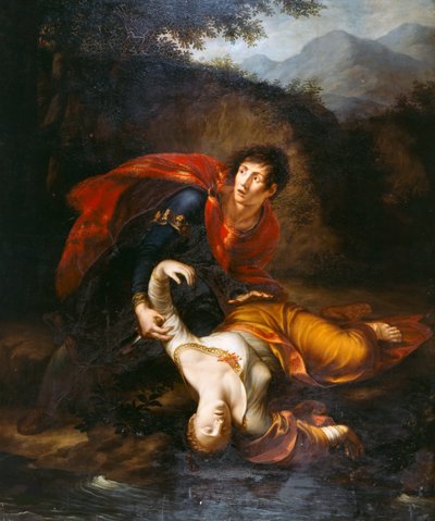 Rhadamistus kastar Zenobia skadad i floden Araxes, 1812. av Francesco Alberi