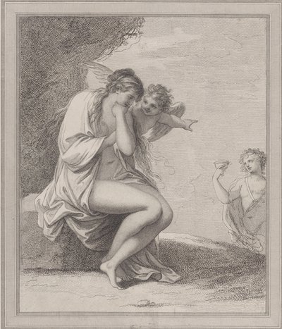 Ariadne, Amor och Bacchus, 1788. av Francesco Bartolozzi