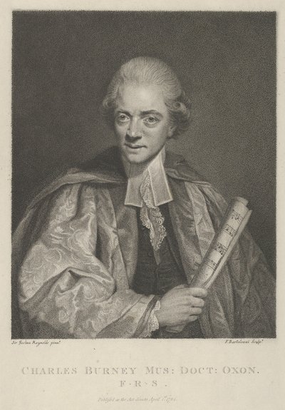 Charles Burney, 1 april 1784, 1 april 1784. av Francesco Bartolozzi