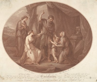 Coriolanus, akt V, scen III av Francesco Bartolozzi