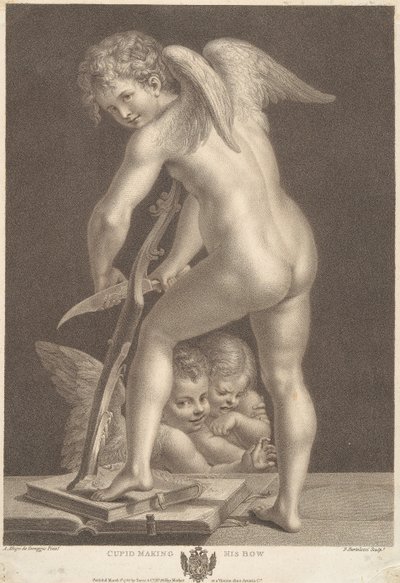 Amor snidar en båge av Francesco Bartolozzi