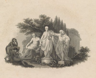Demosthenes, Cicero och William Pitt, Earl of Chatham, 1750-1815. av Francesco Bartolozzi