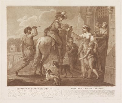Edvard II av Martelaar i Elfrida Edward II Martyren och Elfrida (titel på objektet) Edward II Martyren och Elfriede (titel på objektet) av Francesco Bartolozzi