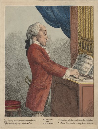Harmony and Sentiment, c.1785 (handfärgad etsning) av Francesco Bartolozzi
