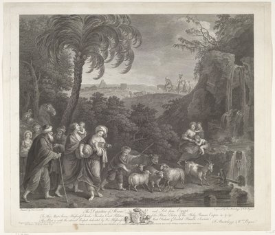 Abrahams och Lots avgång från Egypten Abrams och Lots avgång från Egypten (titel på objektet) av Francesco Bartolozzi