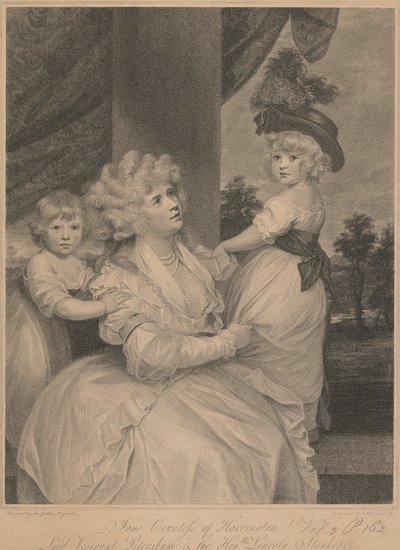 Jane, grevinnan av Harrington, Lord Viscount Petersham och den ärade Lincoln Stanhope av Francesco Bartolozzi