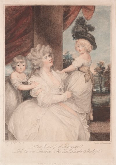 Jane, grevinnan av Harrington och hennes barn av Francesco Bartolozzi