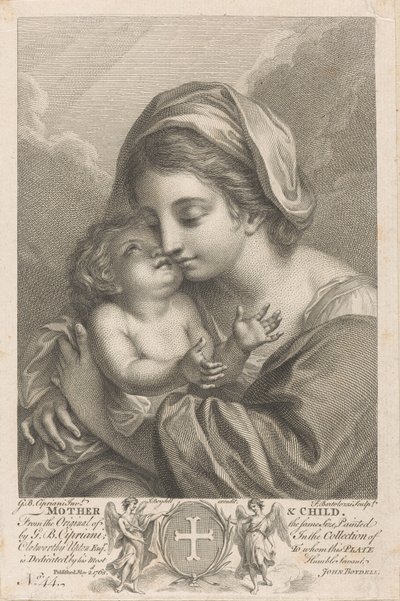 Mor och barn av Francesco Bartolozzi
