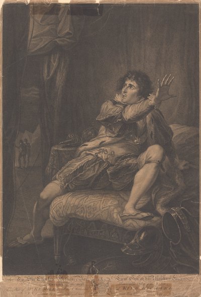 Herr Kemble i Kung Richard den tredjes karaktär - "Richard III," Akt V, Scen V av Francesco Bartolozzi