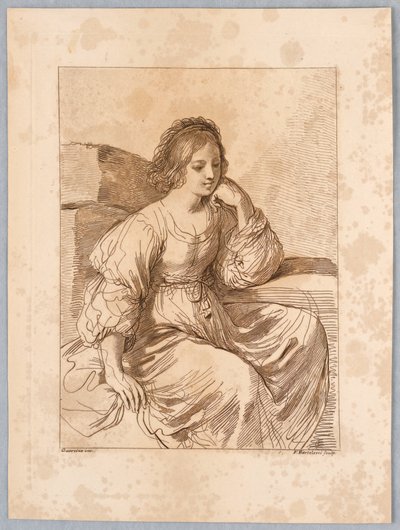 Porträtt av en dam av Francesco Bartolozzi