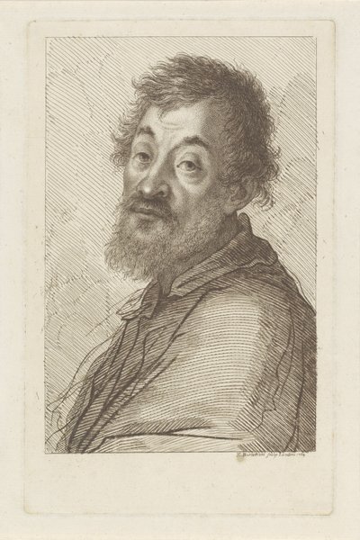 Porträtt av en skäggig man av Francesco Bartolozzi