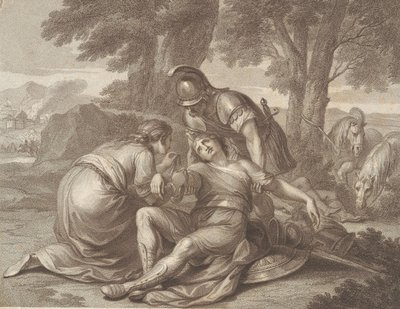 Tancred och Erminia av Francesco Bartolozzi