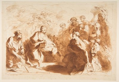 Herdarnas tillbedjan, före 1764. av Francesco Bartolozzi