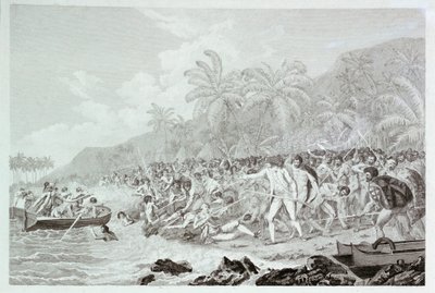 The Death of Captain Cook (utan titel), ca 1783 (gravyr) av Francesco Bartolozzi