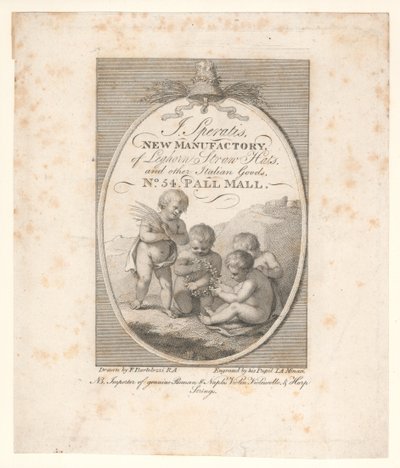 Handelskort, J Speratis av Francesco Bartolozzi
