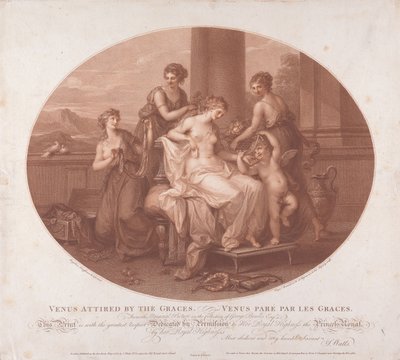 Venus kläds av gracerna av Francesco Bartolozzi