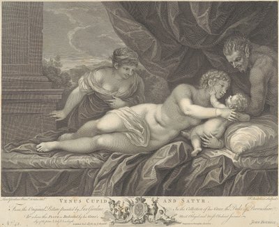 Venus, Amor och satyr av Francesco Bartolozzi
