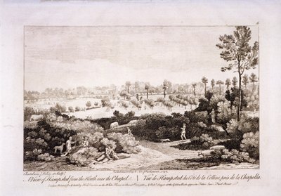 Utsikt över Hampstead Heath, Hampstead, London, 1752. av Francesco Bartolozzi