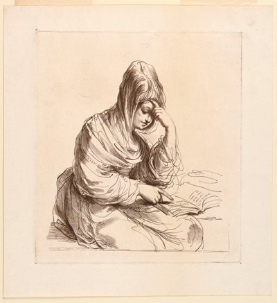 Kvinna som studerar av Francesco Bartolozzi