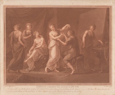 Zeuxis komponerar bilden av Juno av Francesco Bartolozzi