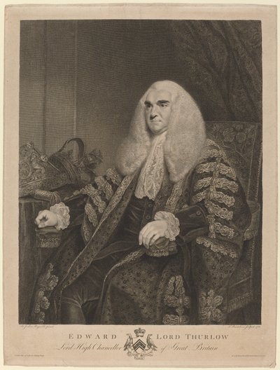 Edward, Lord Thurlow av Francesco Bartolozzi after Sir Joshua Reynolds
