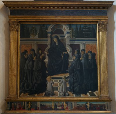 Santa Monica med Augustinska systrar, 1470 av Francesco Botticini