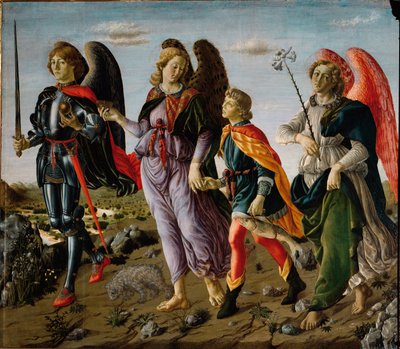 De tre ärkeänglarna och Tobit (målning av Francesco Botticini