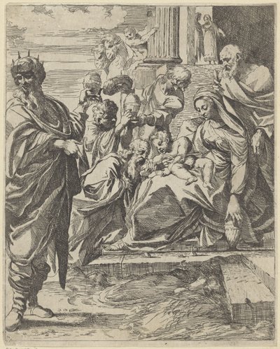 Tillbedjan av kungarna av Francesco Brizio (attributed to)