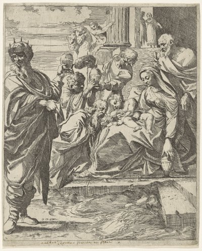 Tillbedjan av kungarna av Francesco Brizio (attributed to)