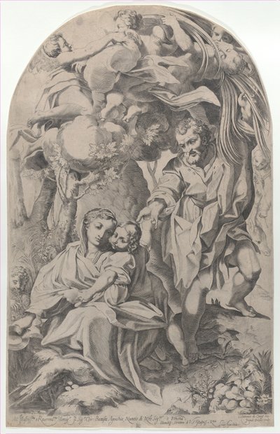 Resten på flyget till Egypten, 1600-23. av Francesco Brizio