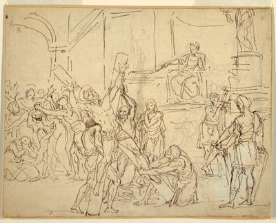 Teckning, S:t Andreas martyrskap, 1825-50 av Francesco Coghetti