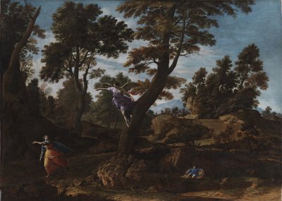 Landskap med ängeln som visar sig för Hagar och leder henne till brunnen av Francesco Cozza