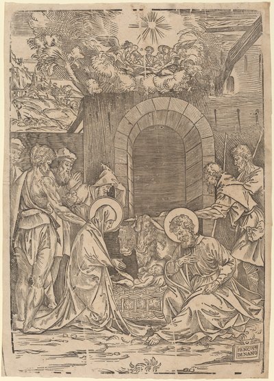 Tillbedjan av herdarna av Francesco Denanto