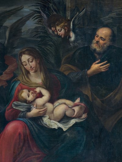 Tillbedjan av herdarna, detalj av Francesco Fabbrica