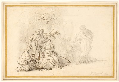 Rebecca gömmer husgudarna för Laban av Francesco Fernandi