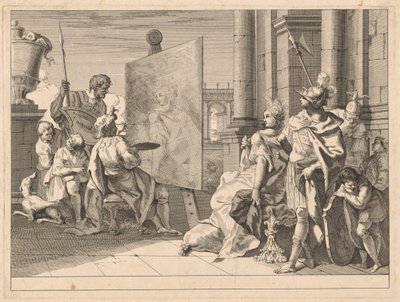 Alexander den store och Campaspe i Apelles studio av Francesco Fontebasso