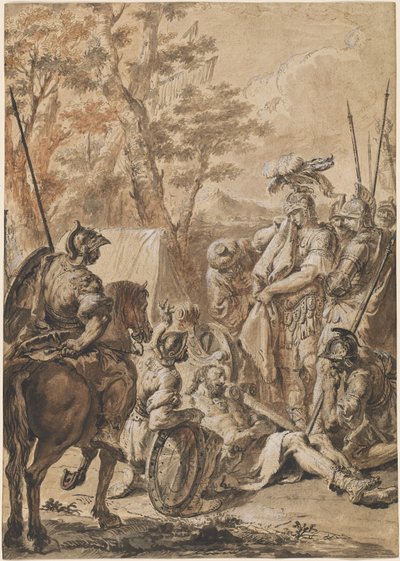 Alexander den store före Darius lik av Francesco Fontebasso