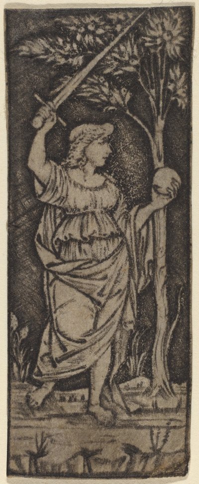 Allegorisk figur: Kvinna med svärd och sfär av Francesco Francia or Peregrino da Cesena
