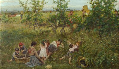 Druvskörden (olja på duk) av Francesco Gioli