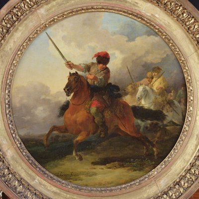 Bulgarian Horseman (olja på koppar) av Francesco Giuseppe Casanova
