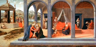 En scen från Johannes Döparen, Detalj, c1500-1540 av Francesco Granacci