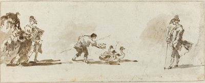 Ett elegant par, en gåspojke och en gentleman [recto] av Francesco Guardi