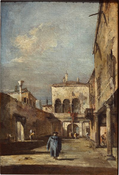 Arkitektonisk fantasi med en innergård av Francesco Guardi