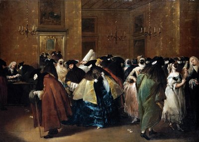Kasino (Det reducerade) i Venedig - Guardi, Francesco (1712-1793) - Olja på duk - 77,5x107,5 - Privat samling av Francesco Guardi